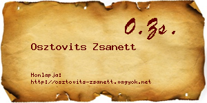 Osztovits Zsanett névjegykártya